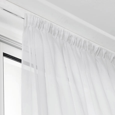 Semi-transparent voile til gardiner - hvid, metervare til erhverv (billede 2 af 3)