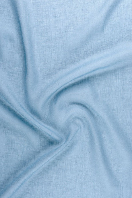 Semi-transparent hør-voile til gardiner — himmelblå, stofprøve