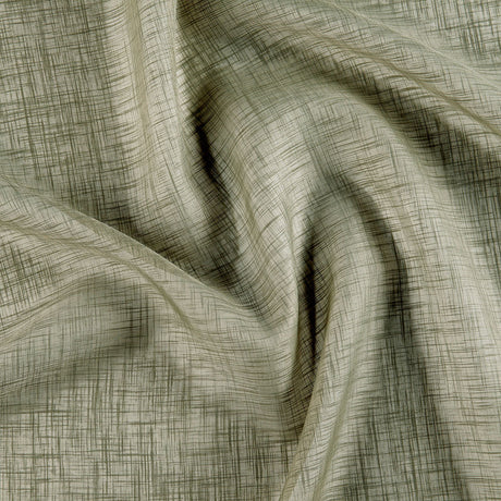 Let voile med flammegarn og frostet look — olivengrøn, stofprøve
