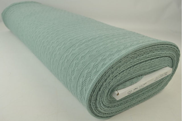 Gammelgrøn jacquard-kabelstrik, metervare til erhverv (billede 2 af 2)