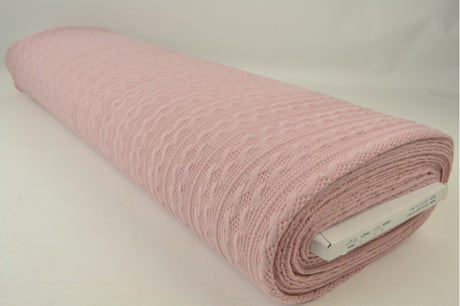 Gammelrosa jacquard-kabelstrik, metervare til erhverv (billede 2 af 2)