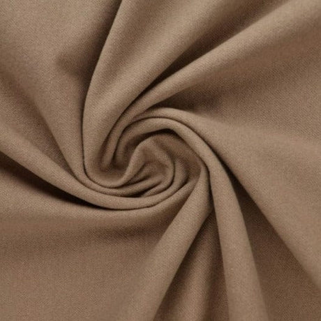Taupe bomuldsflannel – blød børstet overflade & naturlig, metervare til erhverv (billede 1 af 6)
