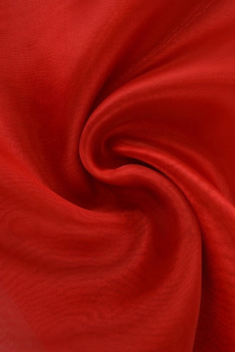 Rød organza – transparent & skinnende, metervare til erhverv (billede 1 af 6)