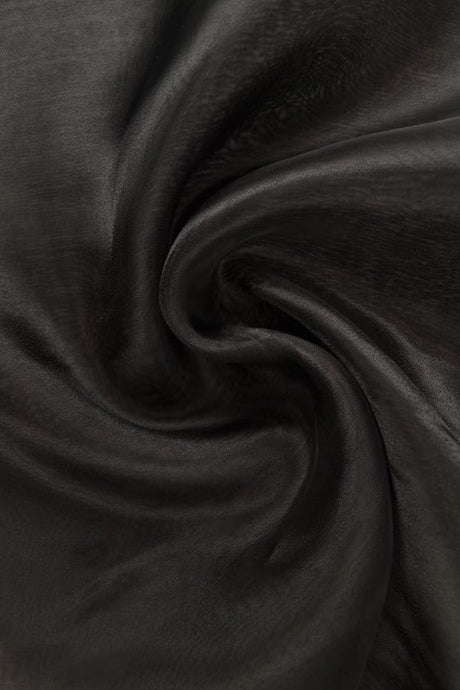 Sort organza – transparent & skinnende, metervare til erhverv (billede 1 af 7)