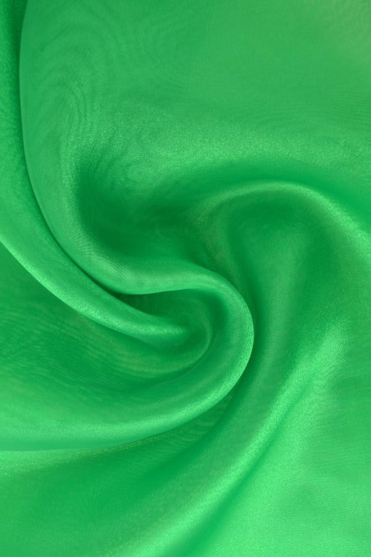 Grøn organza – transparent & skinnende, metervare til erhverv (billede 1 af 7)