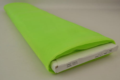 Limegrøn organza – transparent & skinnende, metervare til erhverv (billede 2 af 7)
