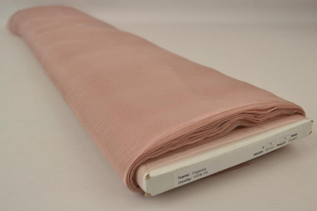 Vintage pink organza – transparent & skinnende, metervare til erhverv (billede 2 af 7)