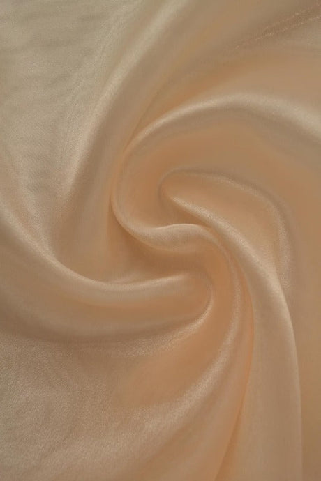 Champagnefarvet organza – transparent & skinnende, metervare til erhverv (billede 1 af 7)