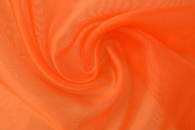 Mandarin orange organza – transparent & skinnende, metervare til erhverv (billede 3 af 7)