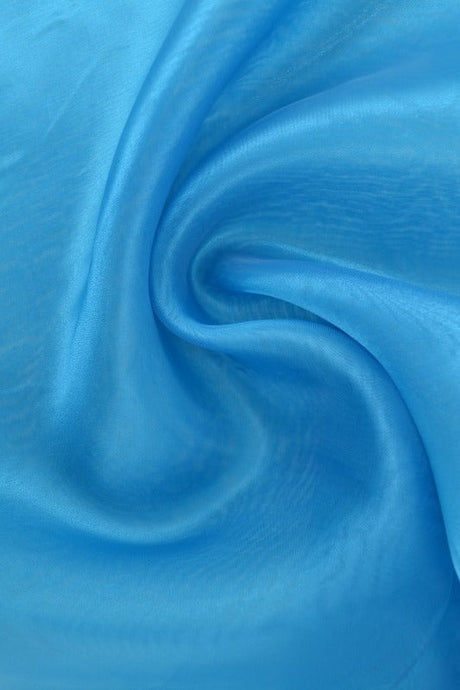 Petroleumsblå organza – transparent & skinnende, metervare til erhverv (billede 1 af 7)