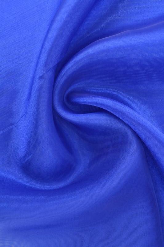 Safirblå organza – transparent & skinnende, metervare til erhverv (billede 1 af 7)