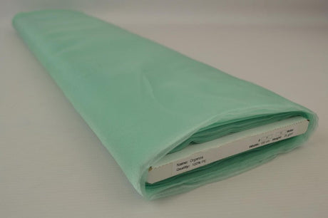 Mintgrøn organza – transparent & skinnende, metervare til erhverv (billede 2 af 7)