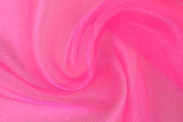 Fuchsia organza – transparent & skinnende, metervare til erhverv (billede 3 af 7)