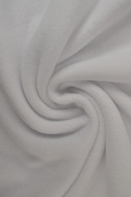 Hvid polar fleece – anti-pilling, varm & let, metervare til erhverv (billede 1 af 7)