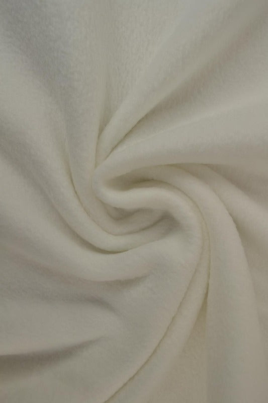 Råhvid polar fleece – anti-pilling, varm & let, metervare til erhverv (billede 1 af 7)