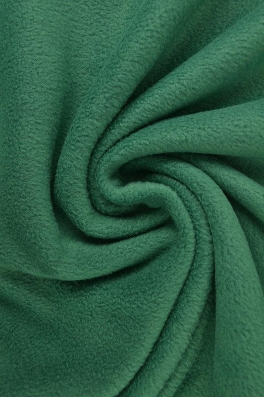 Mørk grøn polar fleece – anti-pilling, varm & let, metervare til erhverv (billede 1 af 7)
