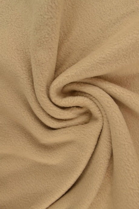 Mørk beige polar fleece – anti-pilling, varm & let, metervare til erhverv (billede 1 af 7)