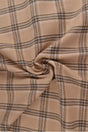 Beige skotskternet flannel m. sorte og blå linjer, metervare til erhverv (billede 1 af 14)