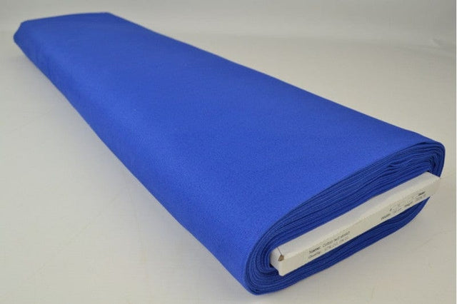 Blå bomuldstwill med stræk – diagonal twill & formfast komfort, metervare til erhverv (billede 2 af 7)