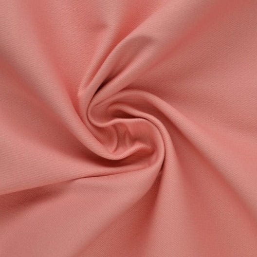 Laksefarvet bomuldstwill med stræk – diagonal twill & formfast komfort, metervare til erhverv (billede 1 af 7)