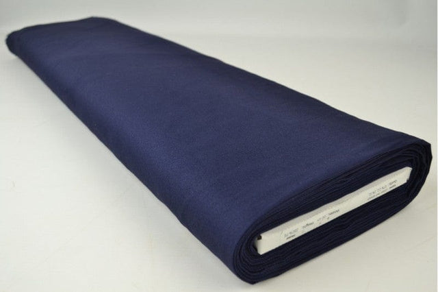 Navy bomuldstwill med stræk – diagonal twill & formfast komfort, metervare til erhverv (billede 2 af 7)