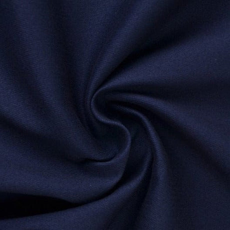 Navy bomuldstwill med stræk – diagonal twill & formfast komfort, metervare til erhverv (billede 1 af 7)