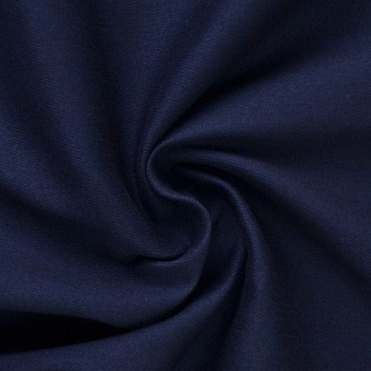 Navy bomuldstwill med stræk – diagonal twill & formfast komfort, metervare til erhverv (billede 1 af 7)