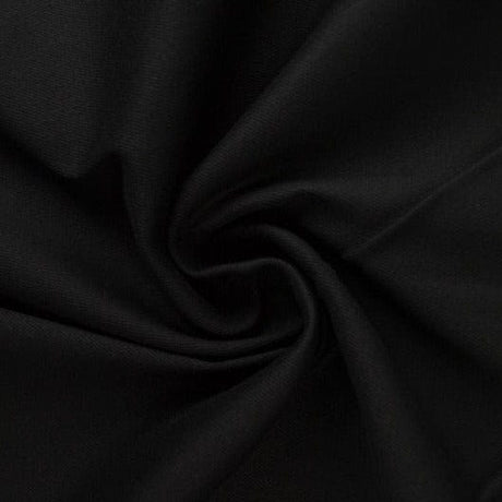 Sort bomuldstwill med stræk – diagonal twill & formfast komfort, metervare til erhverv (billede 1 af 7)