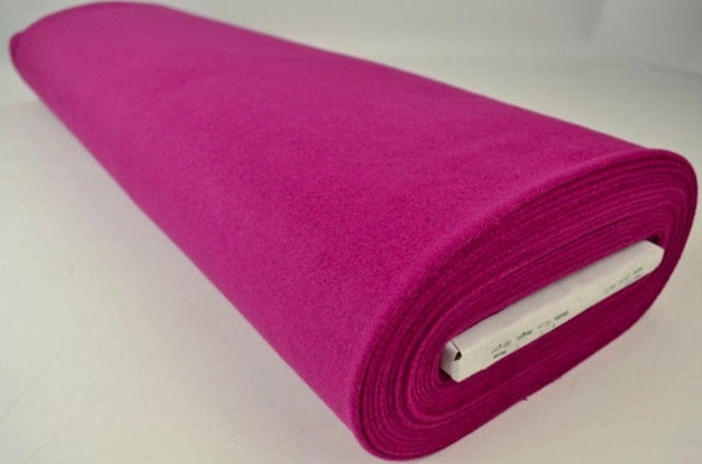 Fuchsia slidstærk og blød uld/polyester stof, metervare til erhverv (billede 2 af 4)