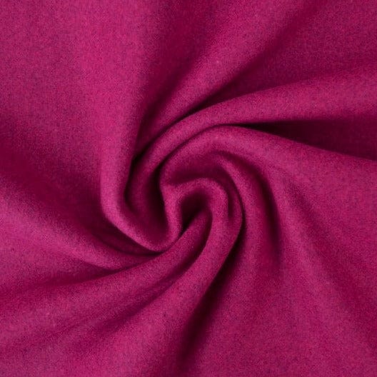 Fuchsia slidstærk og blød uld/polyester stof, metervare til erhverv (billede 1 af 4)