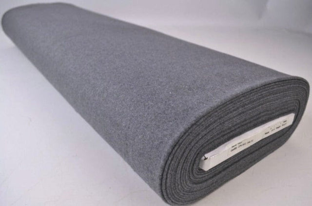 Grå slidstærk og blød uld/polyester stof, metervare til erhverv (billede 2 af 4)