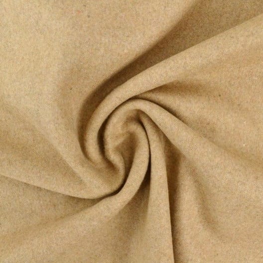 Lys beige slidstærk og blød uld/polyester stof, metervare til erhverv (billede 1 af 4)