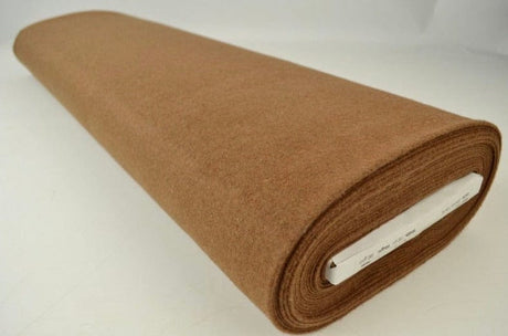Mørk karamel slidstærk og blød uld/polyester stof, metervare til erhverv (billede 2 af 4)