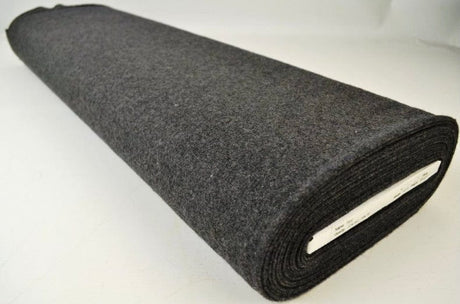 Mørkegrå slidstærk og blød uld/polyester stof, metervare til erhverv (billede 2 af 4)