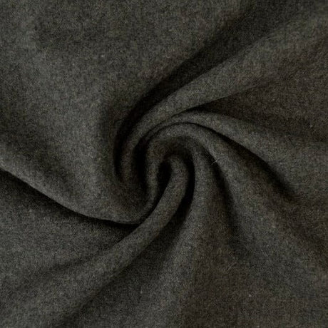 Mørkegrå slidstærk og blød uld/polyester stof, metervare til erhverv (billede 1 af 4)
