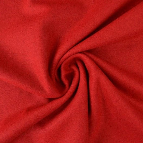 Rød slidstærk og blød uld/polyester stof, metervare til erhverv (billede 1 af 4)