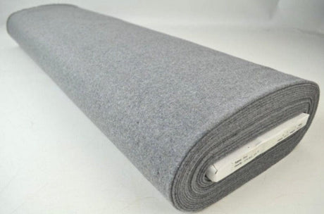 Sølvgrå slidstærk og blød uld/polyester stof, metervare til erhverv (billede 2 af 4)