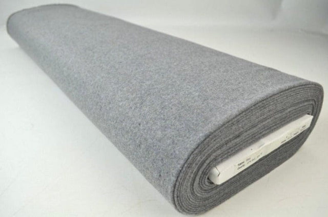 Sølvgrå slidstærk og blød uld/polyester stof, metervare til erhverv (billede 2 af 4)
