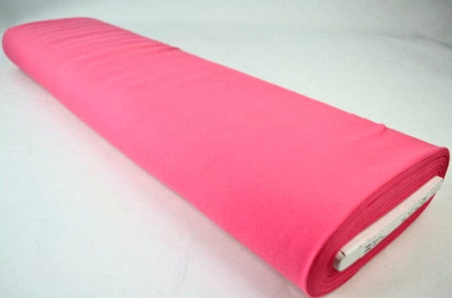 Neon pink french terry – blød bomuldsstrik med stræk, metervare til erhverv (billede 2 af 5)