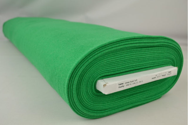 Grøn supersoft jersey, metervare til erhverv (billede 2 af 2)