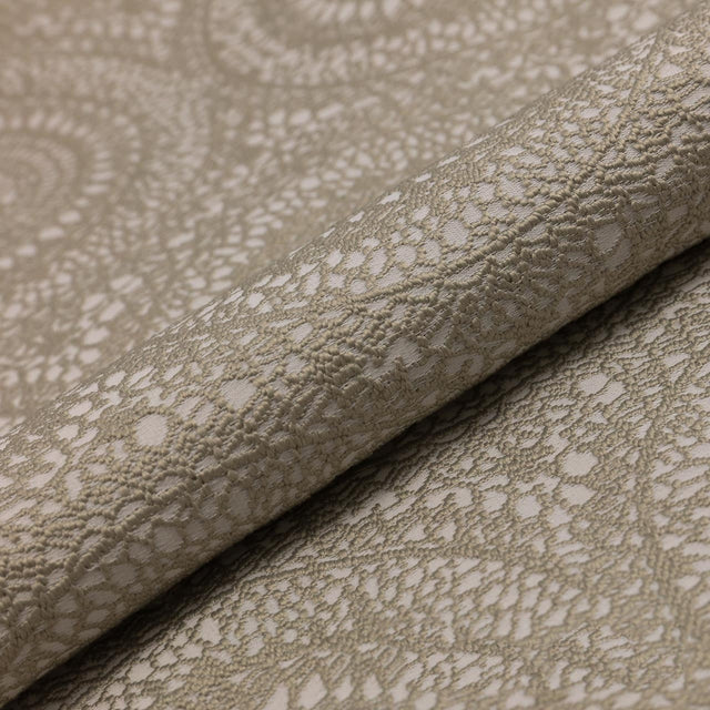 Varm gråbeige blondejacquard lilly jacquard møbelstof – blondemønster, metervare til erhverv (billede 1 af 3)
