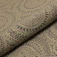 Sandbeige blonde på mørkebrun lilly jacquard møbelstof – blondemønster, metervare til erhverv (billede 1 af 3)