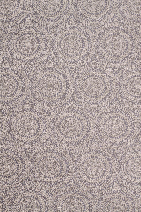 Sandbeige blonde på mørkebrun lilly jacquard møbelstof – blondemønster, metervare til erhverv (billede 2 af 3)