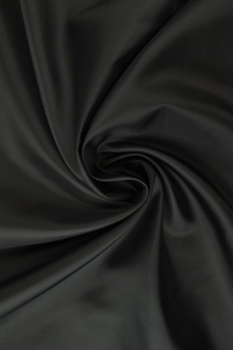 Sort polyester foer – glat, let & let glans, metervare til erhverv (billede 1 af 5)