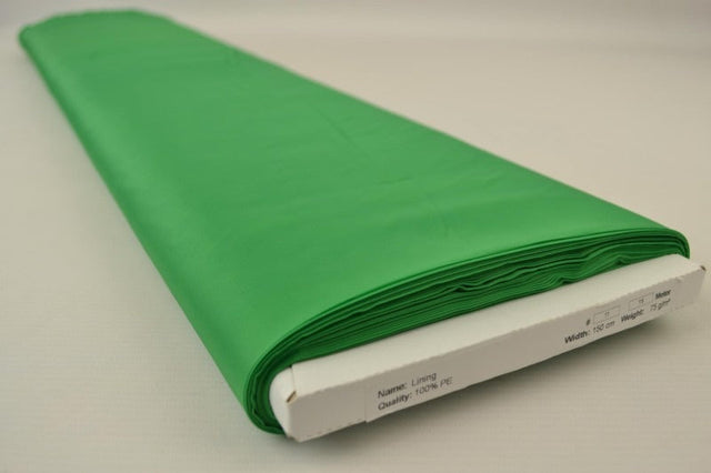 Grøn polyester foer – glat, let & let glans, metervare til erhverv (billede 2 af 5)