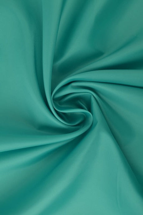 Turkis polyester foer – glat, let & let glans, metervare til erhverv (billede 1 af 5)
