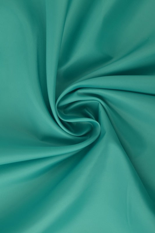 Turkis polyester foer – glat, let & let glans, metervare til erhverv (billede 1 af 5)