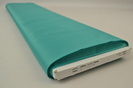 Turkis polyester foer – glat, let & let glans, metervare til erhverv (billede 2 af 5)
