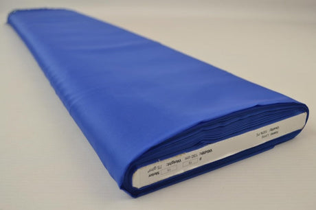 Blå polyester foer – glat, let & let glans, metervare til erhverv (billede 2 af 5)