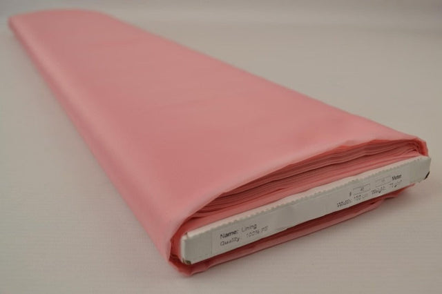 Laksefarvet polyester foer – glat, let & let glans, metervare til erhverv (billede 2 af 5)